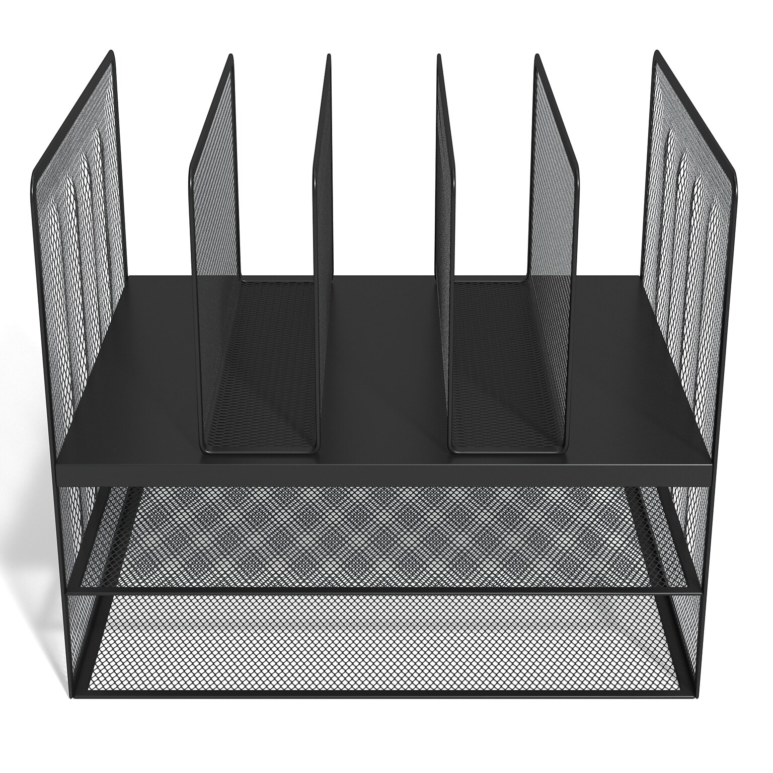 TRU RED™ 7-Compartment Metal Mesh File Organizer, Matte Black (TR57537)