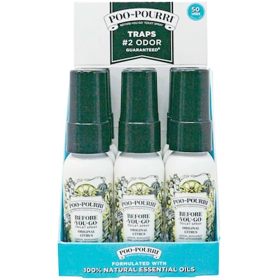 Poo-Pouri Original Citrus Scent Spritzer, 1 oz Bottle, 9 Bottles/Traypack, 8 Traypacks/Carton