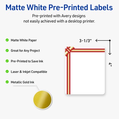 Avery Rectangle Multipurpose Labels, 4 x 3-1/3, White, 40/Pack (19479370584)