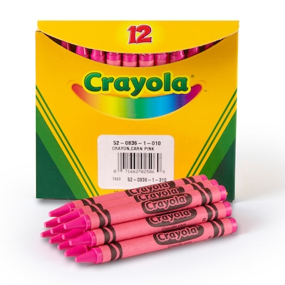 Crayola Bulk Crayons, Carnation Pink, 12/Pack, 6 Packs/Bundle (BIN520836010-6)