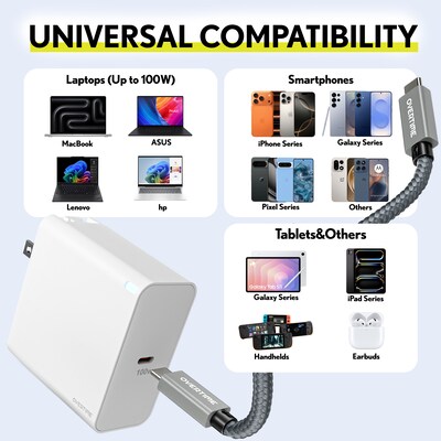 Overtime W49 100W USB-C Home Charger with 6 ft. 100W USB-C Cable (OCHW49WHBD1)