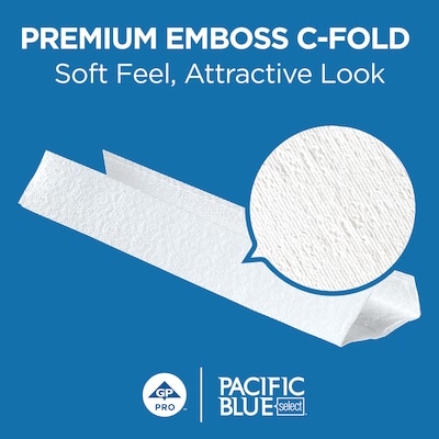 Pacific Blue Select Premium C-Fold Paper Towels, 2-ply, 120 Sheets/Pack, 12 Packs/Carton (23000)