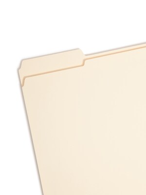 Smead Heavy Duty Fastener File Folders, 2 Fasteners, 1/3-Cut Tab, 1-1/2" Expansion, Letter Size, Manila, 50/Box (14595)