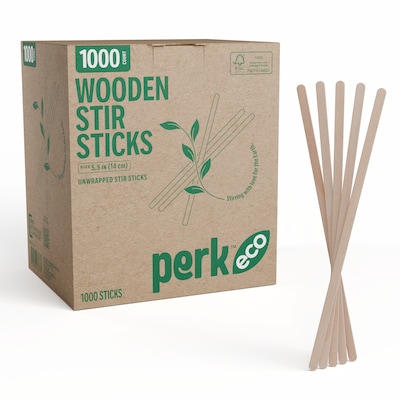 Perk™ Eco Wooden Stirrer, 5.5, 1000/Pack (PK61996)