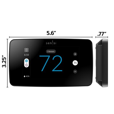 Sensi Touch 2 Smart Programmable Wi-Fi Thermostat, Works with Alexa, Black Beveled Edge (ST76)