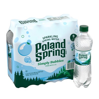 Poland Spring Simply Bubbles Sparkling Purified Water, 16.9 oz., 24/Carton (12349574)