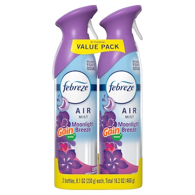 Febreze Air Mist Air Freshener Spray, Gain Moonlight Breeze Scent, 8.1 oz., 2/Pack (4146/78091)