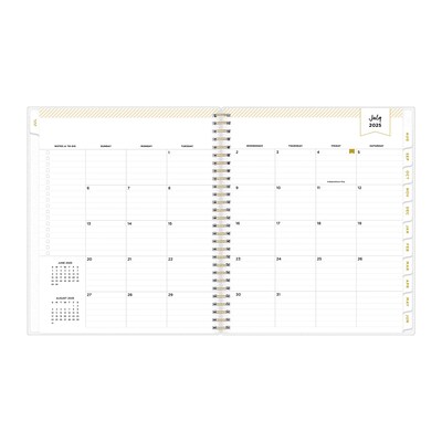 2025-2026 Day Designer for Blue Sky Rugby Stripe 8" x 10" Academic Daily & Monthly Personal Organizer (137885-A26)