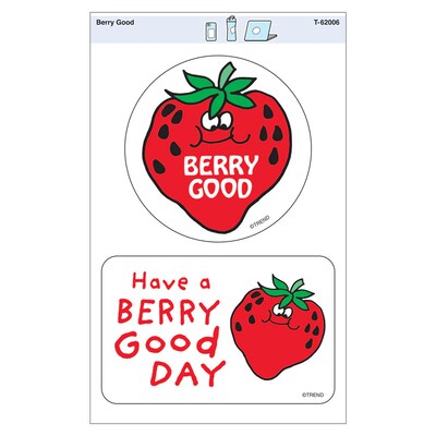 Trend Enterprises Berry Good Vinyl Stickers, Multicolored, 2/Pack, 6/Packs/Bundle (T-62006-6)