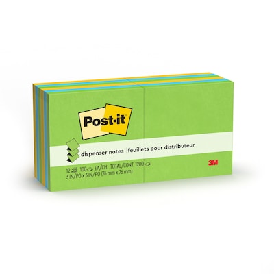 Post-it Pop-up Notes, 3 x 3, Floral Fantasy Collection, 100 Sheet/Pad, 12 Pads/Pack (R330-12AU)