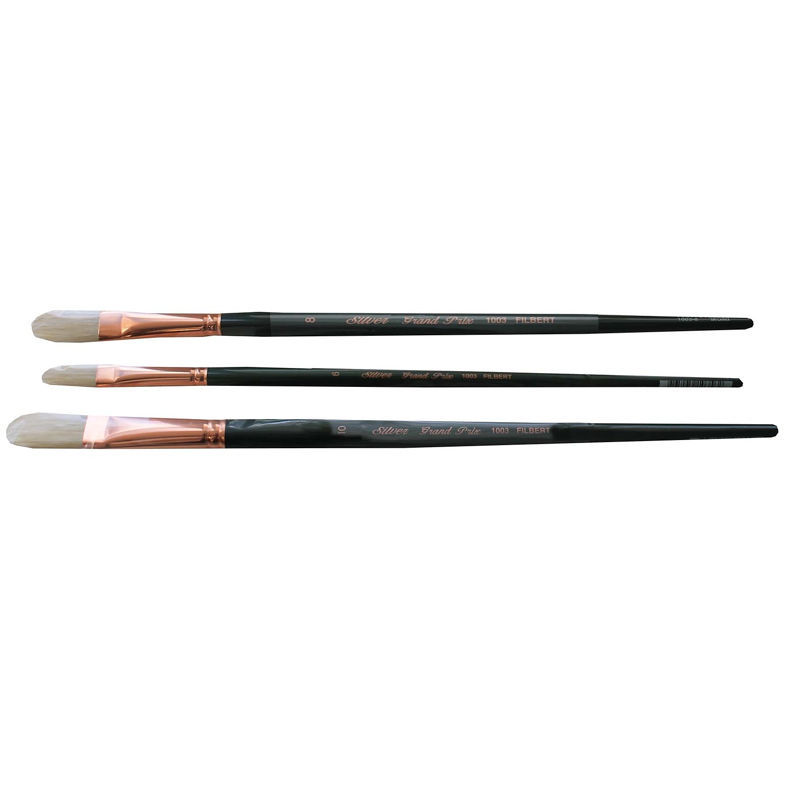 Silver Brush Natural Hog Bristle, Filbert Brush, 4/Pack (SLVGP1077)