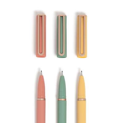 U Brands Catalina Pens Pen, Medium Point, 0.7mm, Black Ink, 3/Pack (4371U04-24)