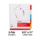 Staples® Big Tab Insertable Paper Dividers, Multicolor, 5-Tab Set (13489/11121)