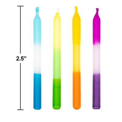 Creative Converting Ombre Striped Birthday Candles, Multicolor, 240/Pack (365114)