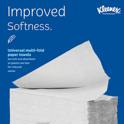 Kleenex Multifold Paper Towels, 1-ply, White, 150 Sheets/Pack, 16 Packs/Carton (01890)