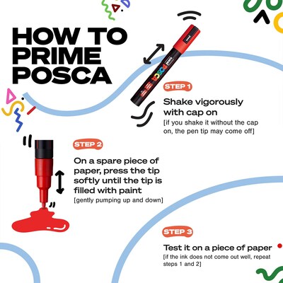 POSCA PC-8K Water Based Paint Marker, Broad Chisel Tip, Red, 2/Pack (UBCPC8KRED-2)