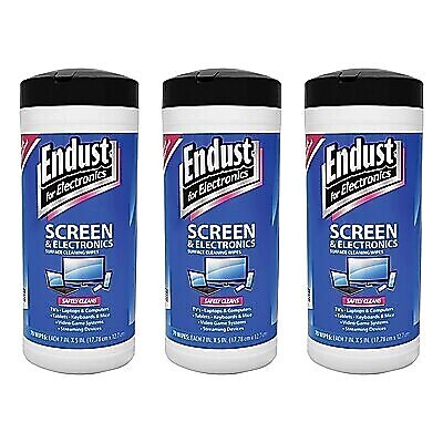 Endust for Electronics Screen and Electronic Surfaces Cleaning Wipes, 70-Count, 3/Pack (KITNOZ115063PK)