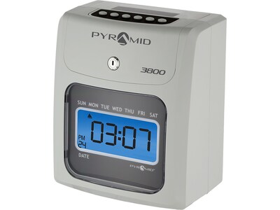 Pyramid Time Systems 3800 Punch Card Time Clock System, Ivory/Charcoal (3800SK1)