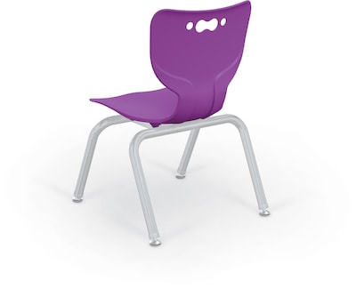 MooreCo 12 Hierarchy Student Chair with 4 Legs, Purple/Platinum Base (703673562140)