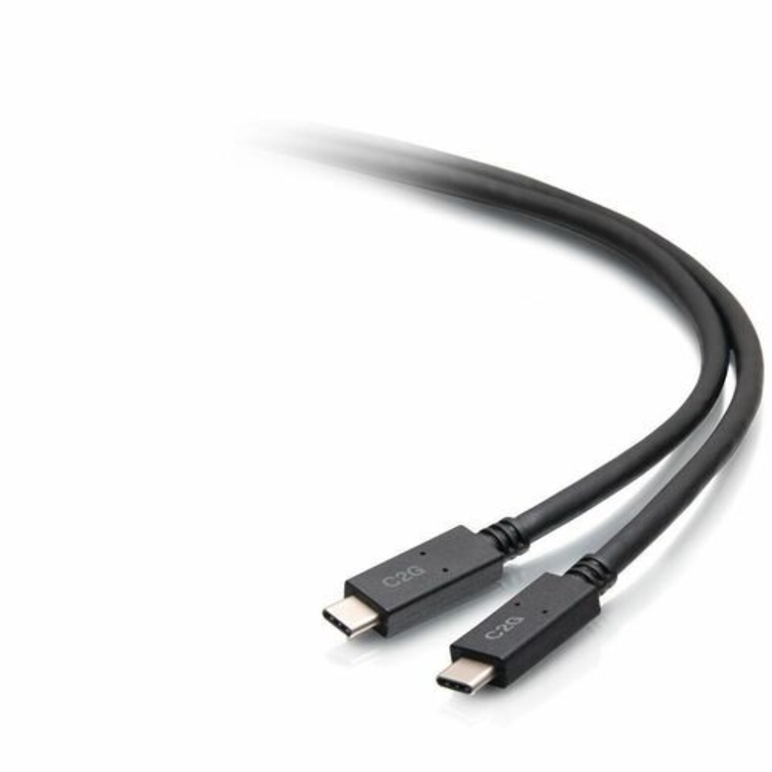 C2G Cables to Go 6 ft. USB-C to USB-C Cable, Male to Male, Black (C2G28882)