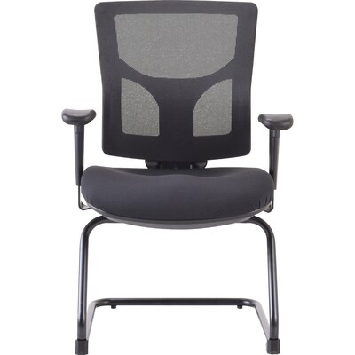 Lorell Conjure Fabric & Mesh Mid-Back Guest Chair with Adjustable Arms, Black (LLR62009)