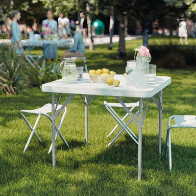 Flash Furniture Elon Folding Table, 34.25" x 34.25", Granite White (DADYCZ86)