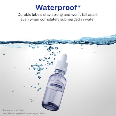 Avery Laser/Inkjet Decorative Edge Waterproof Multipurpose Labels, 2.25  x 1.125, White, 1050/Box (94061)