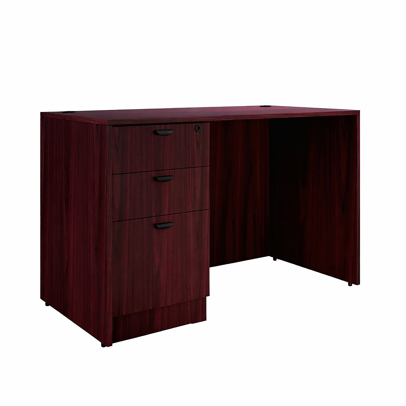 Boss Office Products 48W Desk with Box/Box/File Pedestal, Mahogany (GROUP104-M)