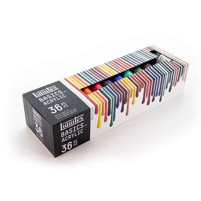 Liquitex BASICS Acrylic Paint Tube, Assorted Colors, 22 mL, 36/Pack (LIQ3699360)