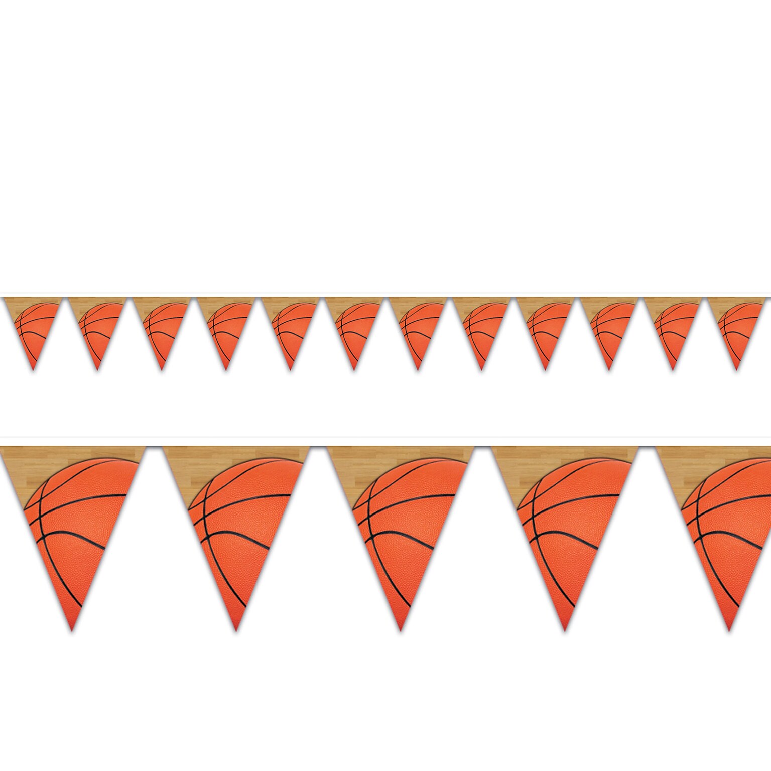 Beistle Basketball Pennant Banners, Multicolored, 3/Pack (53684)