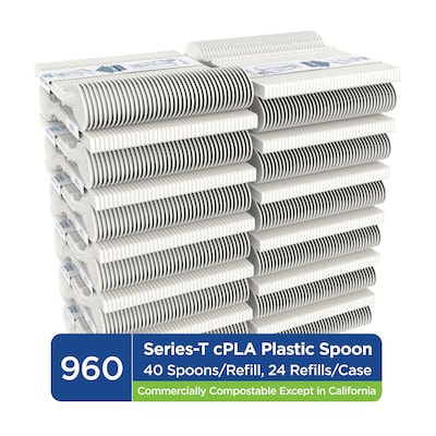 Dixie Ultra SmartStock Series-T Compostable Plastic Tea Spoon Refill, Beige, 40/Pack, 24 Packs/Carto
