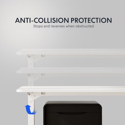 FlexiSpot EC2 48"W Electric Rectangular Adjustable Standing Desk, White (EC2W-4824W)