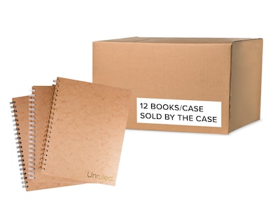 Roaring Spring Unruled Notebook 1-Subject Notebooks, 8 x 10.5, Natural Kraft, 12/Case (85204CS)