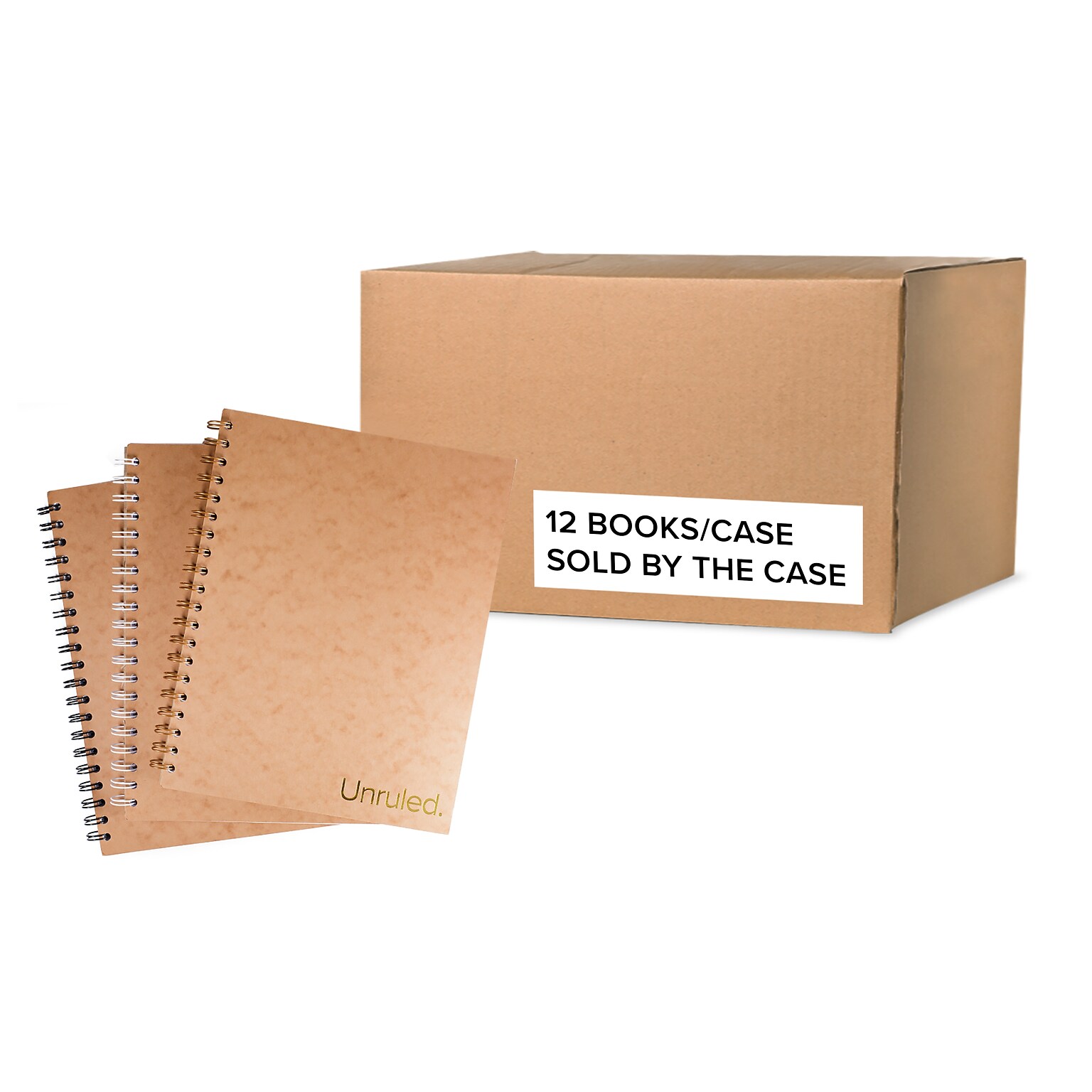 Roaring Spring Unruled Notebook 1-Subject Notebooks, 8 x 10.5, Natural Kraft, 12/Case (85204CS)