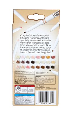 Crayola 24 ct. Colors of the World Washable Fine Line Markers (58-7810)