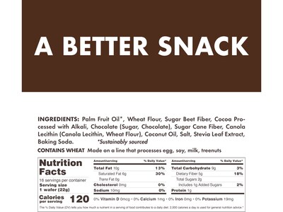 Rip Van Dark Chocolate Wafers, 0.78 oz., 16 Packs/Box (5207)