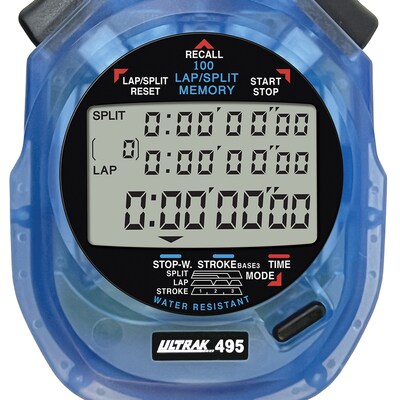 ULTRAK 495 100 Memory Stopwatch, Blue (CEI495BLUE)