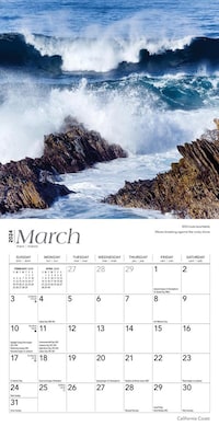 2024 BrownTrout California Coast 7" x 14" Monthly Wall Calendar (9781975462062)