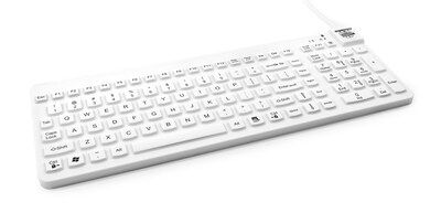 Man & Machine Really Cool Wired Ergonomic Waterproof Keyboard, White (RCLP/B5)