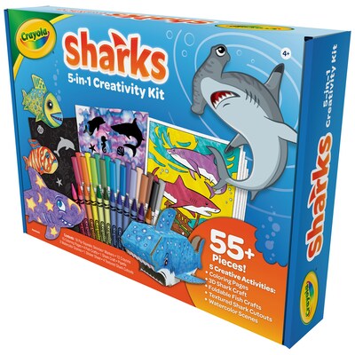 Crayola Sharks 5-in-1 Creativity Kit, 55/Pack (BIN40760)