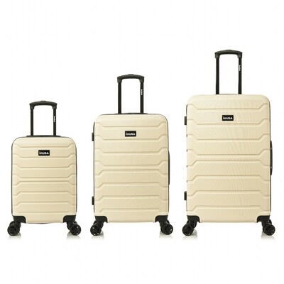 InUSA Trend 3-Piece Hardside Spinner Luggage Set, TSA Checkpoint Friendly, Sand (IUTRESML-SAN)