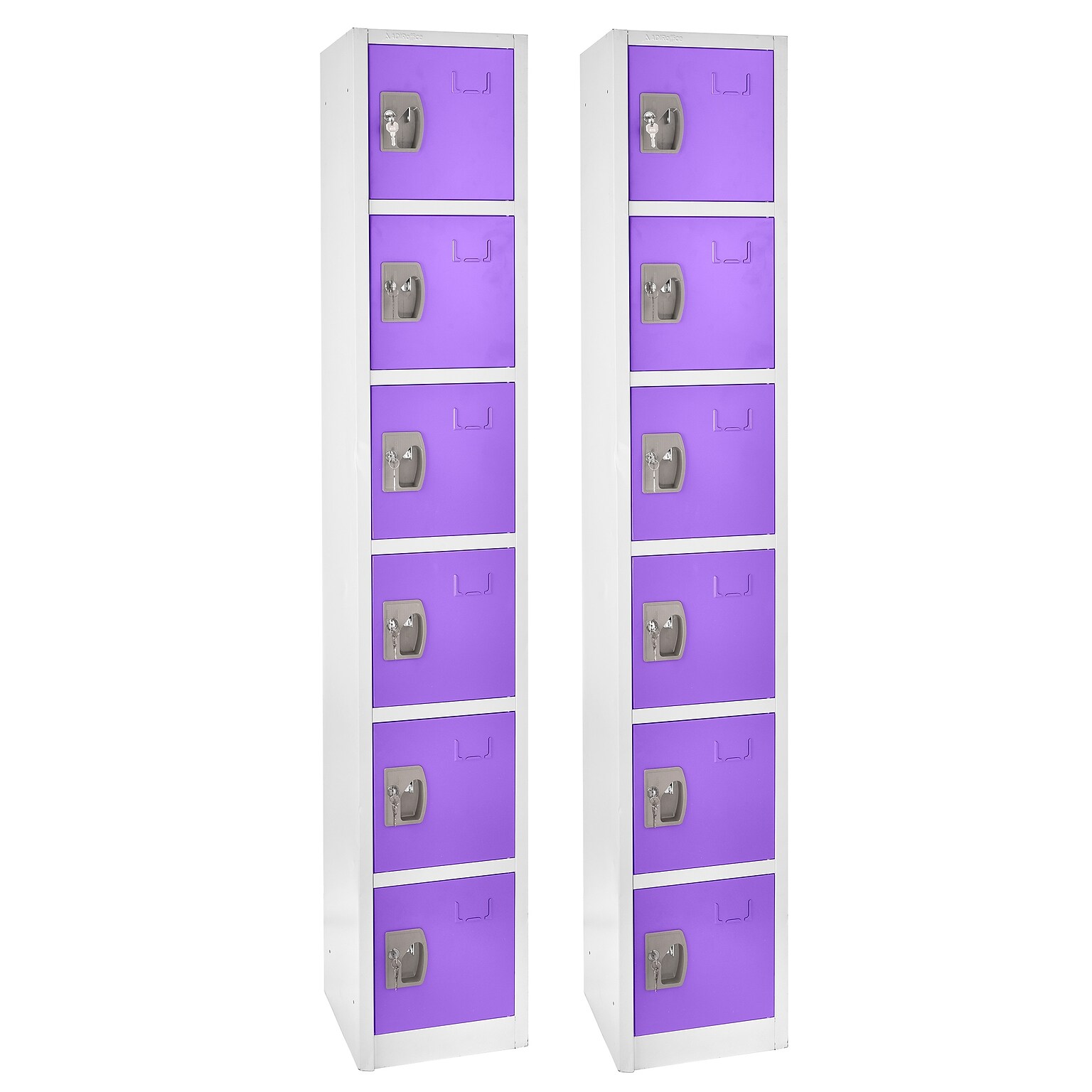 AdirOffice 72 6-Tier Purple Storage Locker, 2/Pack (629-206-PUR-2PK)