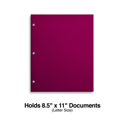 Staples® 4-Pocket 3-Hole Punched Presentation Folder, Pink (56214-CC)