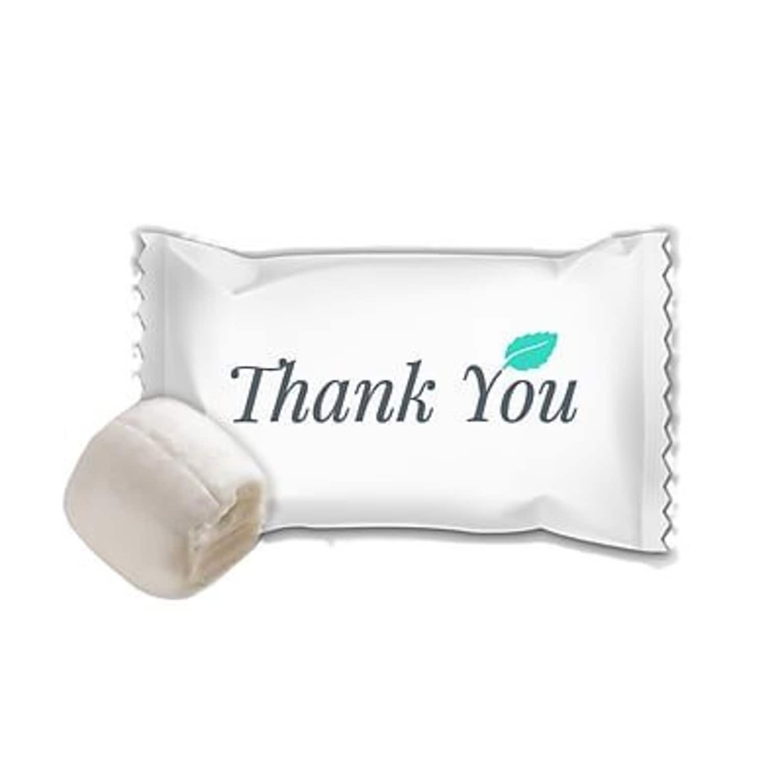 Stewart Candy Company Thank You White Buttermint Mints, 7.9 lbs., 1000 Pieces/Carton (CJ-3007 B)