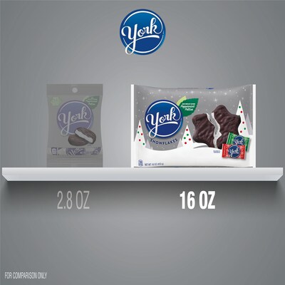 YORK Dark Chocolate Peppermint Patties Snowflakes Christmas Candy Bag, 16 oz (HEC02954)