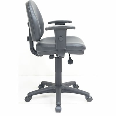 Lorell Millenia Ergonomic Vinyl Swivel Task Chair, Black (LLR80014)