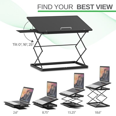 Uncaged Ergonomics CD4 16.25" x 12.25" Metal Laptop Stand, Black (CD4-b)