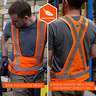 Ergodyne GloWear 8142BA High Visibility Safety Vest, ANSI Class O1, Lime, 4X/5X (27023)