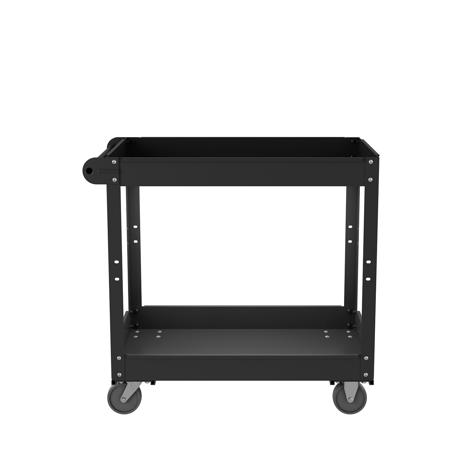 Hirsh 2 Shelf Ready-To-Assemble Steel Utility Cart, 30 x 16, Black (22639)