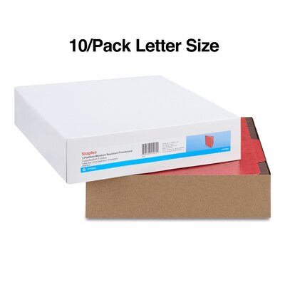 Staples Moisture Resistant Classification Folder, 2-Dividers, 2.5" Expansion, Letter Size, Dark Red, 10/Box (ST614622-CC)